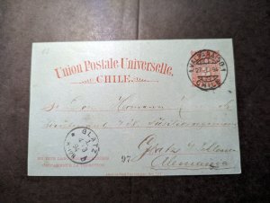 1894 Chile Postcard Cover Valparaiso to Glatz Germany