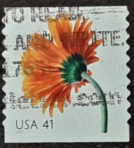 US Scott # 4175: used 41c Flowers from 2007; VF centering