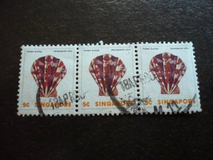 Stamps - Singapore - Scott# 264 - Used Strip of 3 Stamps