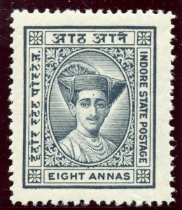 India - Indore 1937 8a slate-grey superb MNH. SG 27.