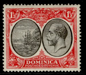 DOMINICA GV SG74, 1½d black & scarlet, M MINT.