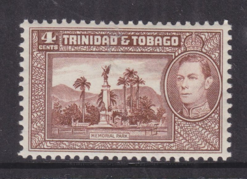 TRINIDAD & TOBAGO, 1938 KGVI 4c. Chocolate, lhm.