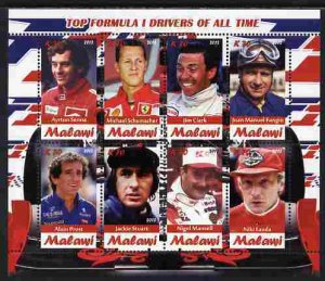 MALAWI - 2012 - Top All Time Formula I Drivers - Perf 8v Sheet-MNH-Private Issue