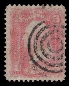 MOMEN: US STAMPS #64 PINK USED SOUND $575 LOT #85591**