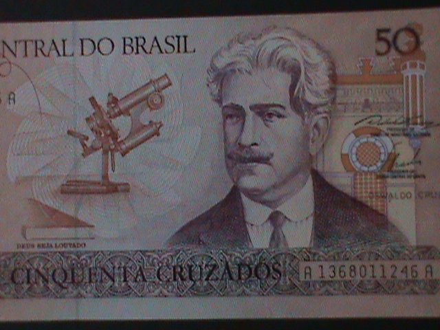 ​BRAZIL-1986-CENTRAL BANK $50 CRUZEIROS UNCIR-VF- WE SHIP TO WORLDWIDE