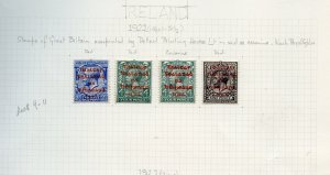 IRELAND SCOTT #9/11+ DEFINITIVE OVERPRINTS MINT HINGED---SCOTT $131.00