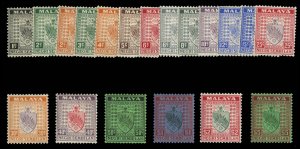 Malayan States - Negri Sembilan #21-35 (SG 21-39) Cat£160, 1938-41 1c-$5, co...