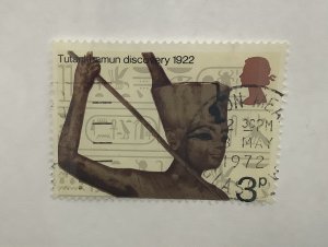 Great Britain 1972 Scott 668 used - 3p,  Tutankhamen as Fisherman