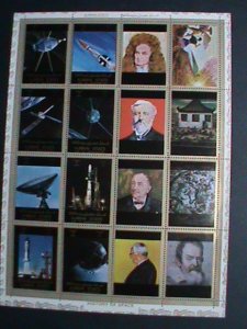 ​AJMAN STAMP-AIRMAIL-SPACE PROGRAMS & WORLD FAMOUS PEOPLES CTO LARGE SHEET VF