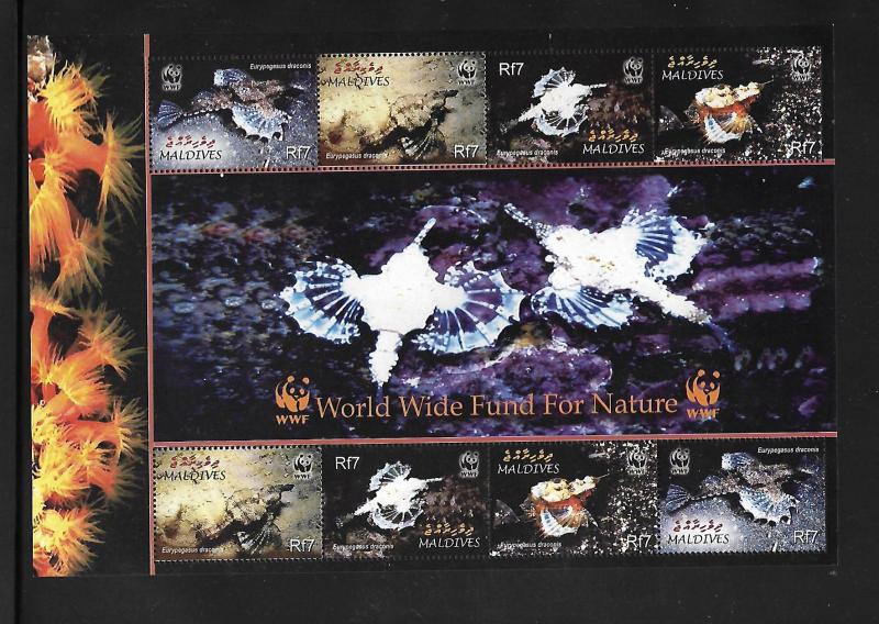 MALDIVE ISLANDS 2839a MNH WWF SOUVENIR SHEET SEA LIFE