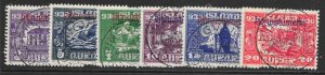 ICELAND SGO174/9 1930 PARLIAMENT MILLENARY OFFICIAL SET TO 20a USED (p)