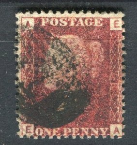 BRITAIN; 1850s early classic QV Penny Red issue fine used POSTMARK value