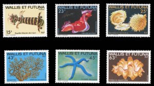 French Colonies, Wallis & Fetuna #245-250 Cat$13.15, 1979 Marine Life, comple...