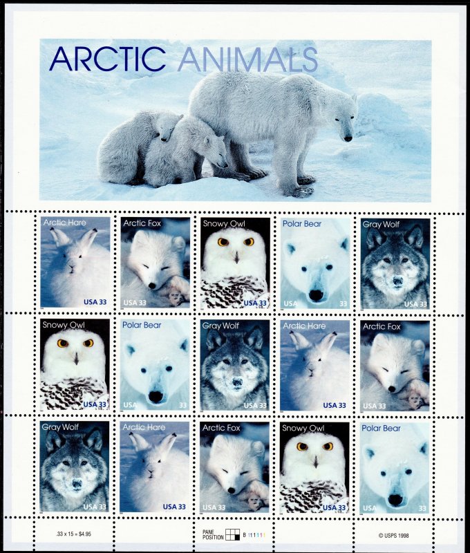 USA 1999 -  Artic Animals - MNH Sheet # 3292a