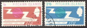 1965 Pitcairn Island SC #52-53 International Telecommunications Union used Cv$10