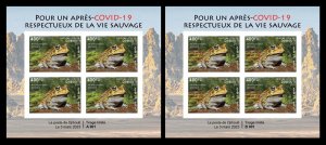 DJIBOUTI 2023 IMPERF SHEET 4V (REG & ORIGINAL PACKAGING) - FROGS FROGS PANDEMIC MNH-