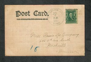 Tennesee Cancel Post Card Tennessee City Doane Type 2/3 DPO