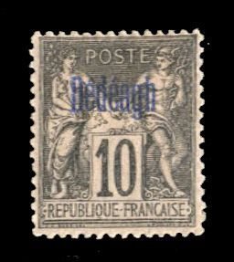 Dedeagatch 3, $27.50, 1893 10c black, hinged