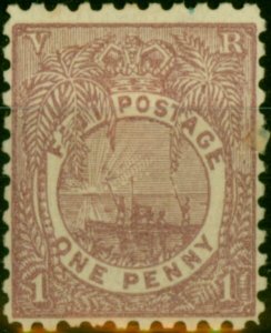 Fiji 1896 1d Pale Mauve SG88 P.11 Fine MM