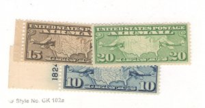 US SCOTT# C7-C9 MNH OG COMPLETE SET