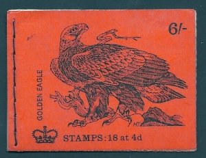 Sg QP54 6/- Golden Eagle GPO Booklet - Missing phosphor - unmounted mint