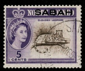 MALAYA SABAH SG410 1964 5c SEPIA & VIOLET FINE USED