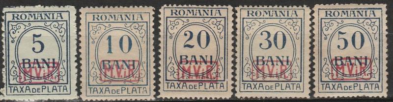 Romania #3NJ3-7  F-VF Unused CV $25.00 (S535)