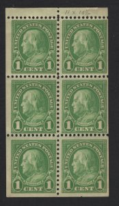 United States MINT Scott Number 632a  BOOKLET PANE MNH   F-VF  - BARNEYS