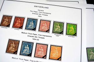 COLOR PRINTED SWITZERLAND 1843-2010 STAMP ALBUM PAGES (213 illustrated pages)