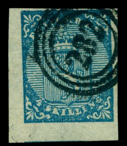 NORWAY 1855 Lion 4s blue Scott # 1 used VF with  282  - Stavanger - SON cancel