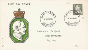 Denmark 1961 King Illustrated Copenhagen Cancels King Stamp FDC Cover Ref 45692