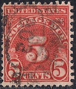 J83 5 cent Carmine F-VF used