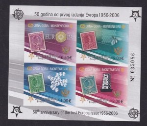 Montenegro   #130  MNH  2006   Europa stamps 50th anniversary sheet Imperf.