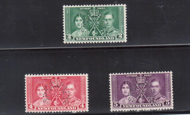 Newfoundland #230s - #232s Very Fine Mint Original Gum Hinged Perforated Set