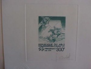 MALI SUNKEN DIE PROOF 1979 SPACE PONY EXPRESS AUTOGRAPH