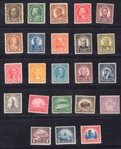 MOMEN: US STAMPS #551-573 MINT OG H/10NH LOT #78376