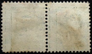 U.S. Used Stamp Scott #374 1c Franklin Pair, Superb. CDS Cancel. A Gem!