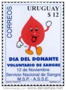 URUGUAY STAMP MNH Sc#1929 MEDICINE blood heart donation