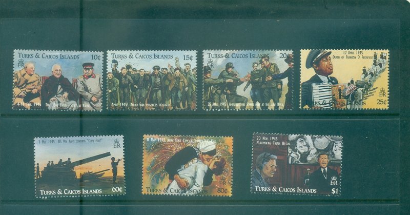 Turks & Caicos - Sc# 1169-75. 1995 50th Ann. End WWII. MNH $9.50.