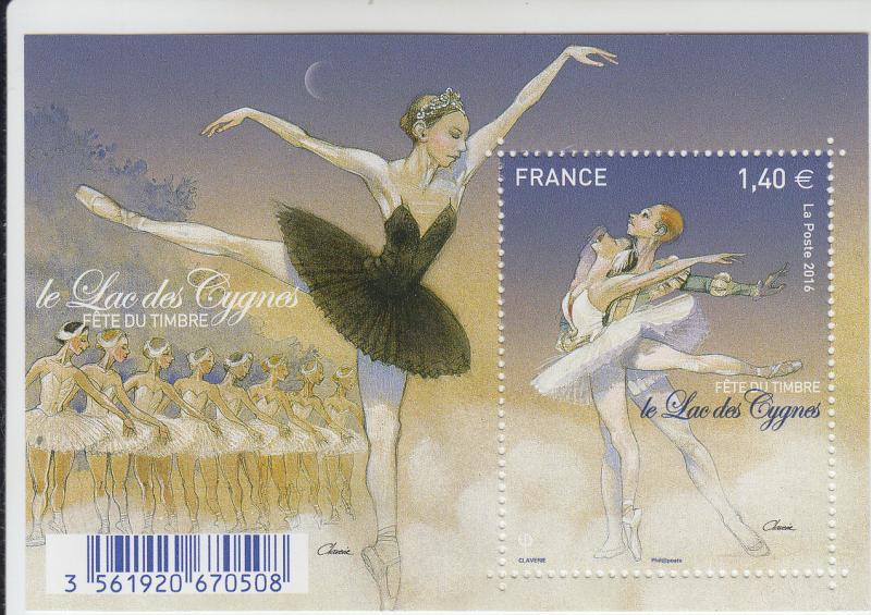 2016 France Dance Swan Lake SS (Scott 5108) MNH