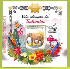 B0578 - MOCAMBIQUE - MISPERF ERROR Stamp Sheet - 2018 - Elephants ORCHIDS-