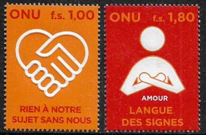 UN, Geneva #485-6 MNH Set - Persons With Disabilities