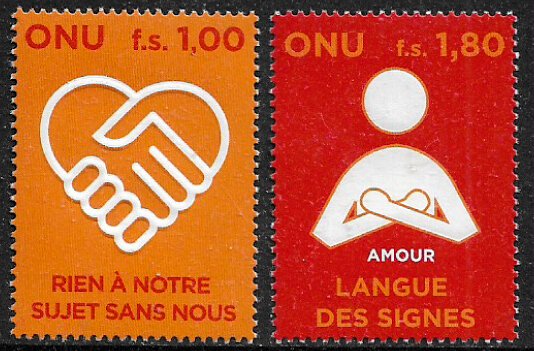 UN, Geneva #485-6 MNH Set - Persons With Disabilities