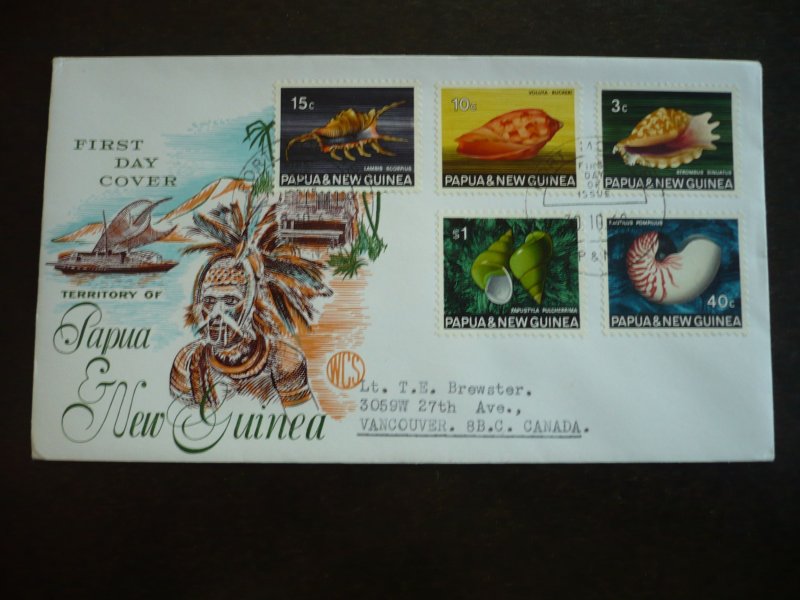 Postal History - Papua New Guinea - Scott# 266,270,272,276,278 - First Day Cover