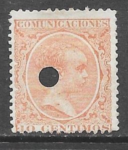 Spain 260: 10c Alfonso XIII, unused, NG, AVG, telegraph service