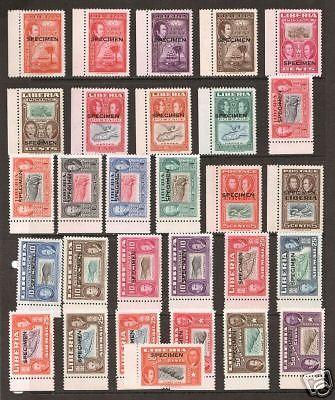 Liberia Sc 332/C69 MNH. 1952 29 TCP-s w/ Specimen ovpt