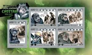 Guinea 2012 MNH - Chimpanzee Cheetah in Tarzan (80th Anniversary).