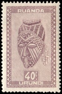 Ruanda-Urundi 94 - Mint-H - 40c Ngadinuashi (Female Mask) (1948)