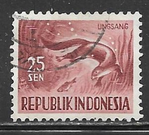 Indonesia 428: 25s Otter, used, F-VF