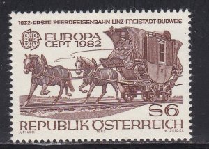 Austria # 1217, Centenary of the Horse Drawn Railroad, NH, 1/2 Cat.